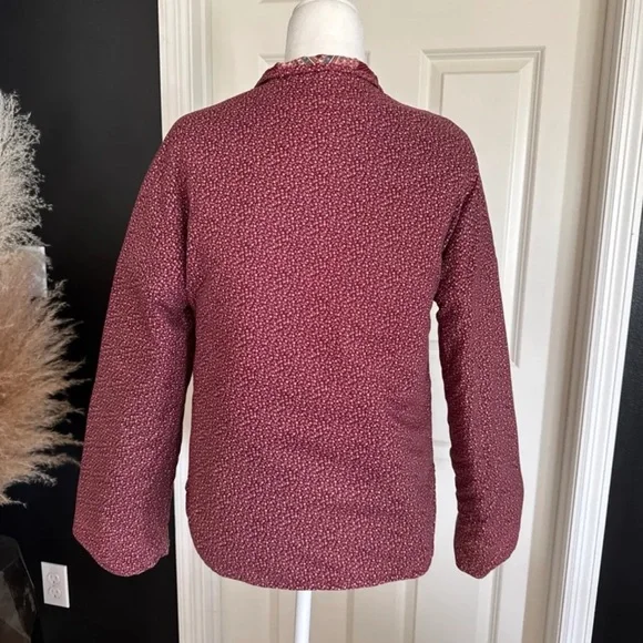 Quilted Reversible Open Front Jacket with Pockets size Small - Picture 7 of 11